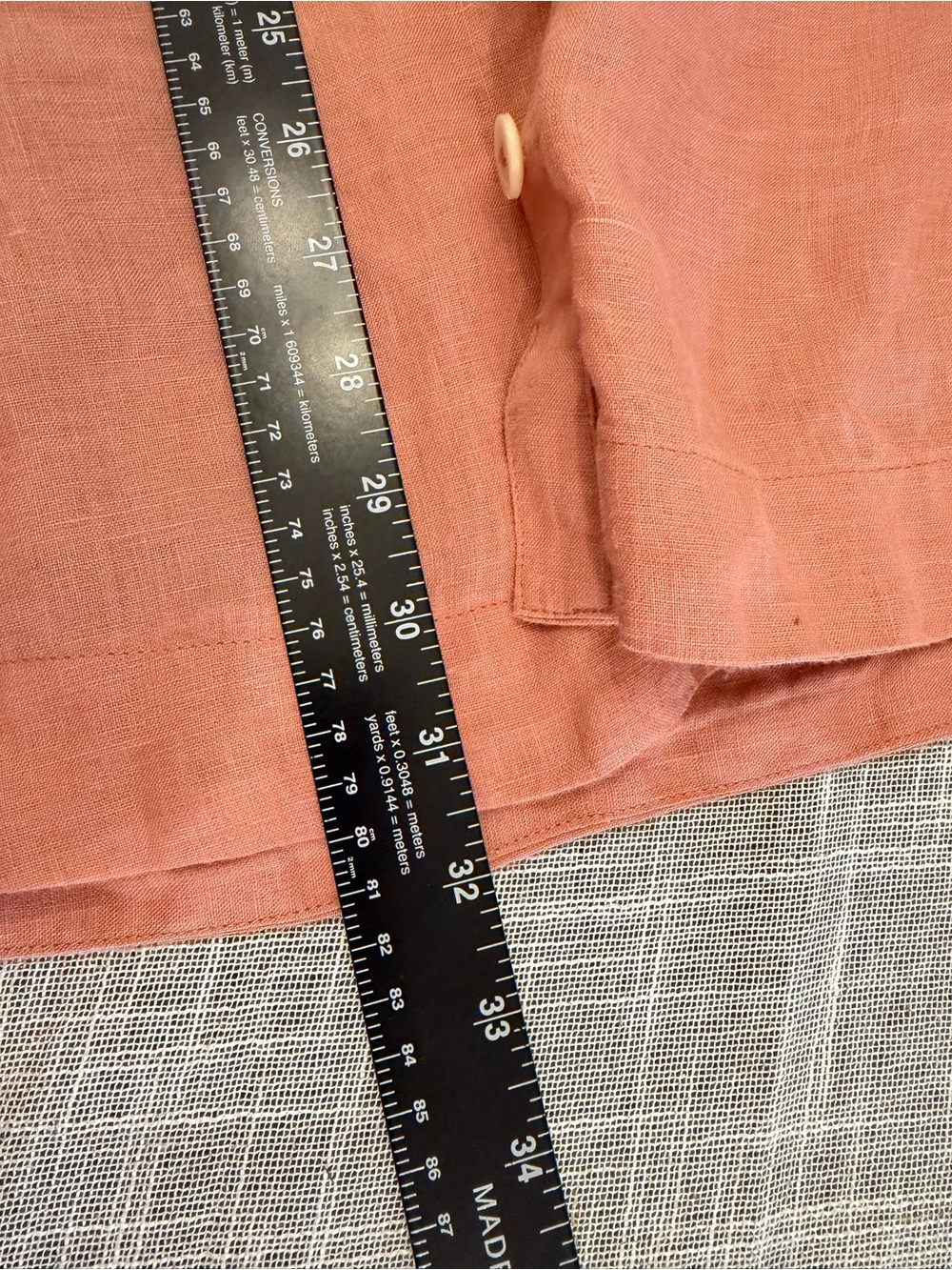 Free People Linen Blend Shirt Dress XS Coral Utility Button Front Tunic - Picture 8 of 12